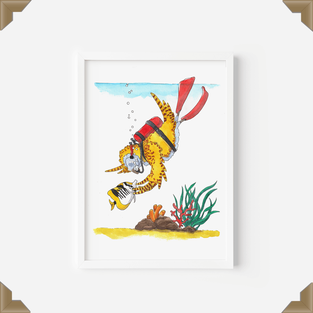 Chouette plongé aquarelle