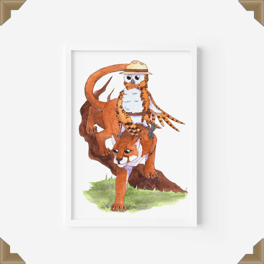 affiche aquarelle chouette rangeuse