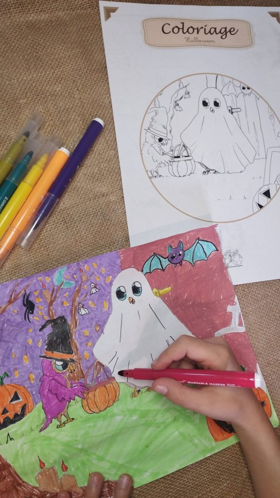 Dessin Halloween à colorier. Une activité douce et gratuite.