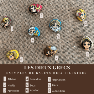 Galets personnalisés sur le thème des dieux grecs