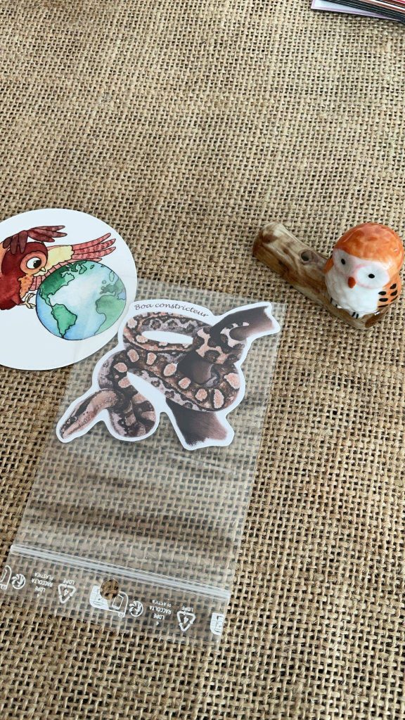 Sticker naturaliste, le boa constricteur