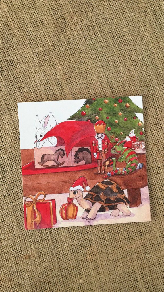 Une belle carte de Noël, illustrée et artisanale