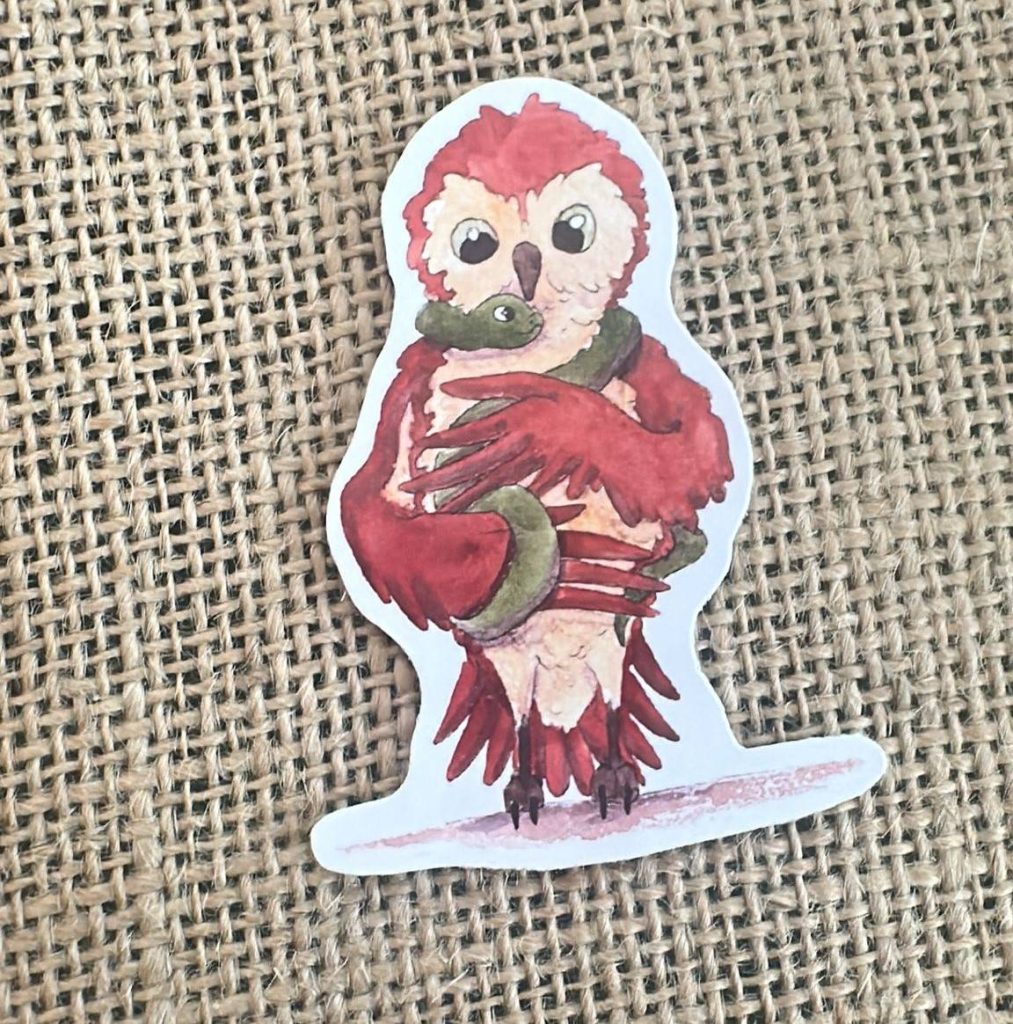 Sticker chouette et serpent
