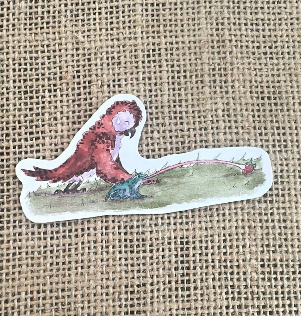 sticker rigolo langue grenouille