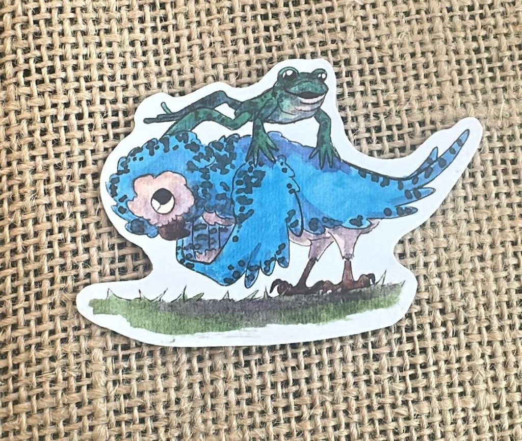 Sticker saute grenouille